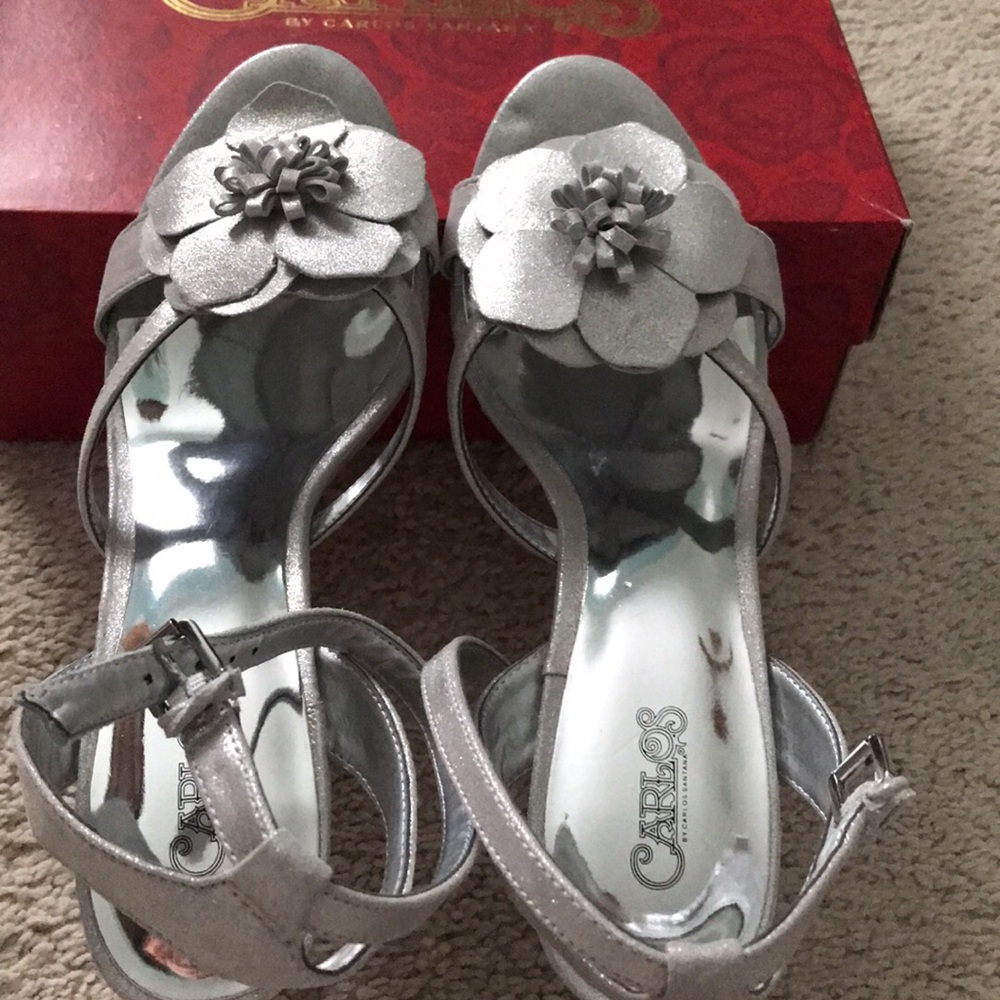 Silver high heels